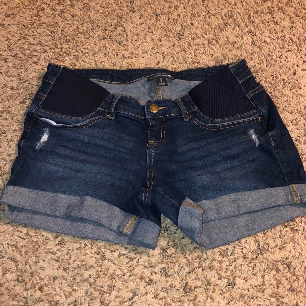 Indigo Blue Maternity Jean Shorts - Size M